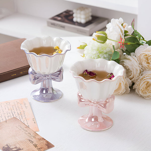 Bow Tie Design Flower Shaped Desert Bowl