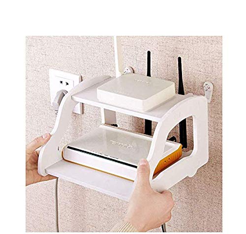Shelf Router Channel Double Layer Multipurpose Wall Mounted Router Shelf