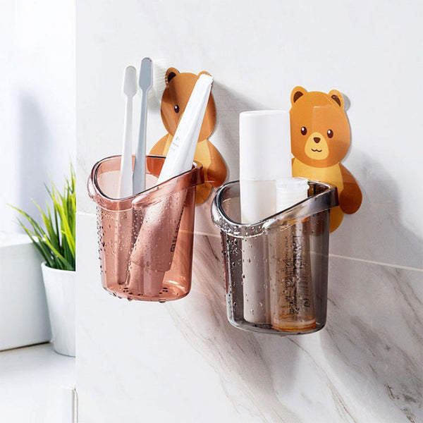 Bear Shaped Wall Mounted Toothbrush Holder