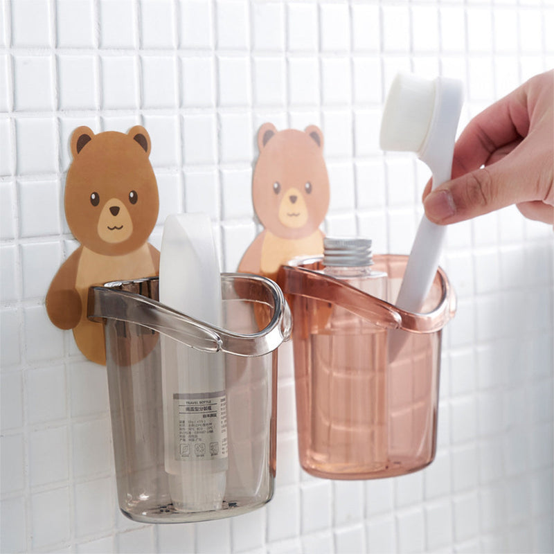 Bear Shaped Wall Mounted Toothbrush Holder