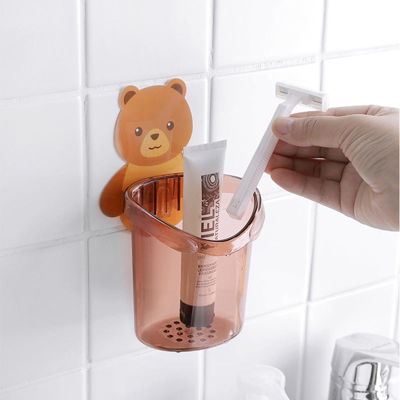 Bear Shaped Wall Mounted Toothbrush Holder