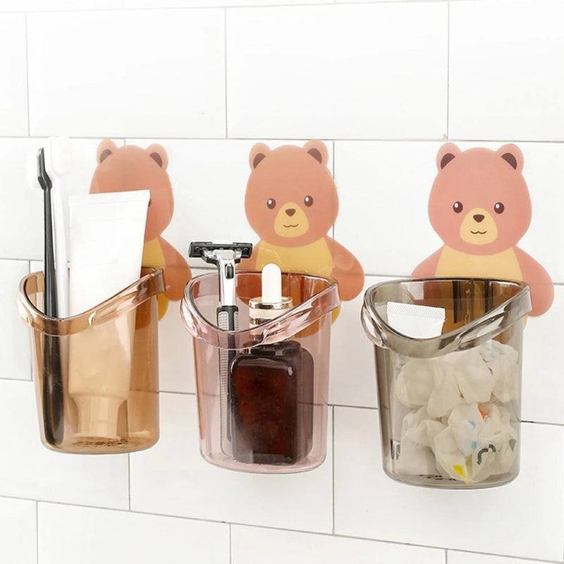 Bear Shaped Wall Mounted Toothbrush Holder