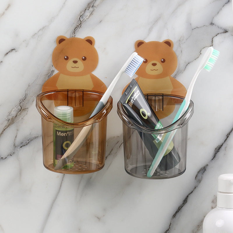 Bear Shaped Wall Mounted Toothbrush Holder